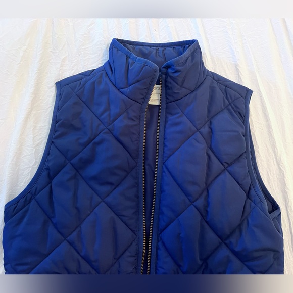 J.Crew Quilted Puffer Vest Navy/Size XS - Picture 3 of 4